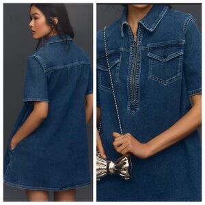 Anthropologie Pilcro Westley Cotton Denim Dress Sz L